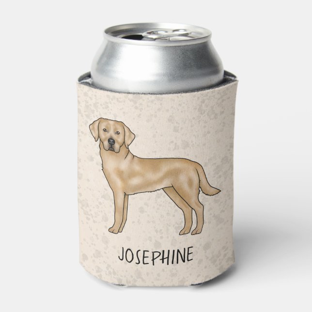 Rafraîchisseur Pour Canette Yellow Labrador Retriever Cube Lab Chien Nom perso (Can devant)