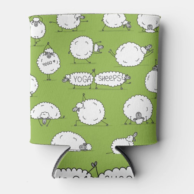 Rafraîchisseur Pour Canette Yoga Sheep : Whimsical Sketch Fun. (Devant)