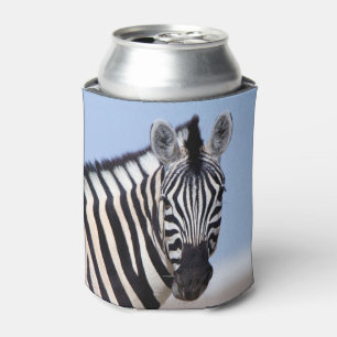 Rafraîchisseur Pour Canette Zebra vous regarde avec la photo bleu ciel