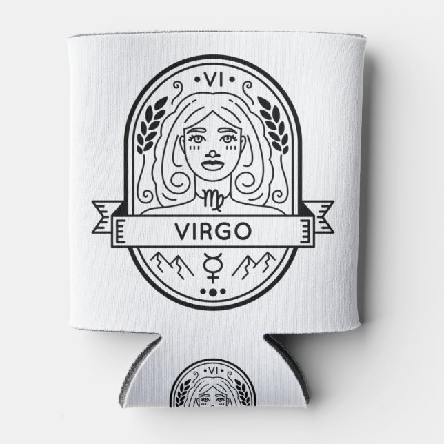 RAFRAÎCHISSEUR  POUR CANETTE ZODIAC BADGE SYMBOLE VIRGO STROKE (Devant)