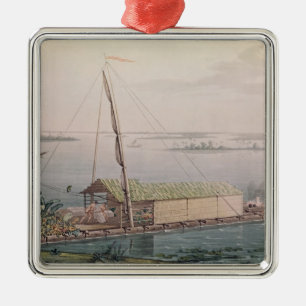 Raft on the Guayaquil River Metal Ornament
