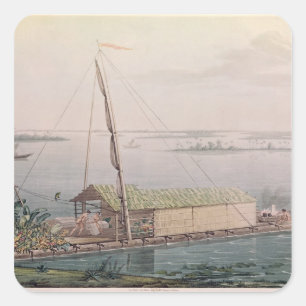 Raft on the Guayaquil River Square Sticker