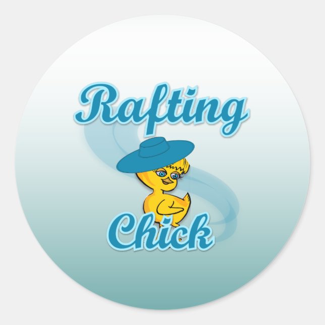 Rafting Chick #3 Classic Round Sticker (Front)