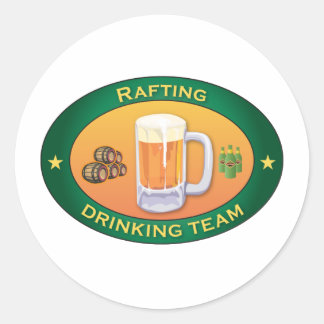 Rafting Drinking Team Classic Round Sticker