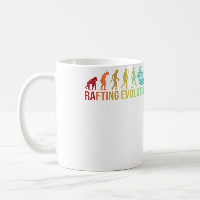 Rafting Evolution - River Whitewater Rafting Funny Coffee Mug (Left)