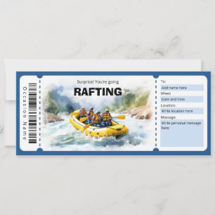Rafting Experience Ticket Gift Certificate Invitation