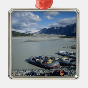 Rafting the Alsek River downstream Metal Ornament
