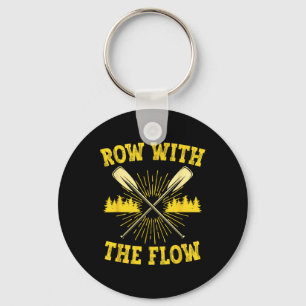 Rafting Whitewater Rafter Row With The Flow Keychain