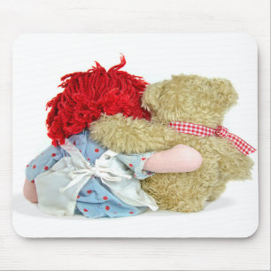 Rag Doll and Teddy Bear Mouse Pad