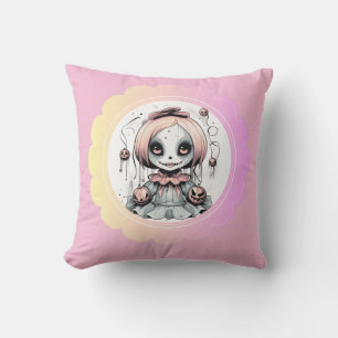 Rag Doll Cute & Spooky Custom Throw Pillow