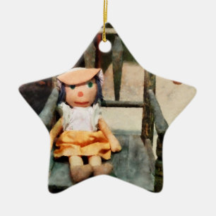 Rag Doll in Chair Ceramic Ornament