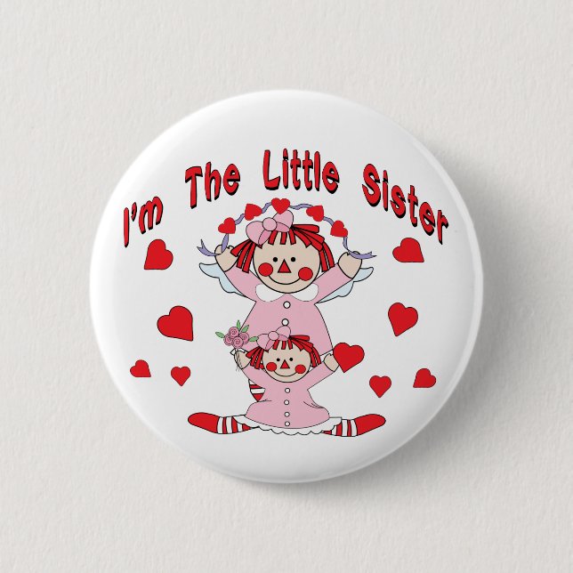 Rag Doll Little Sister 2 Inch Round Button (Front)