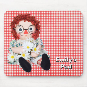 Rag Doll on gingham Mouse Pad
