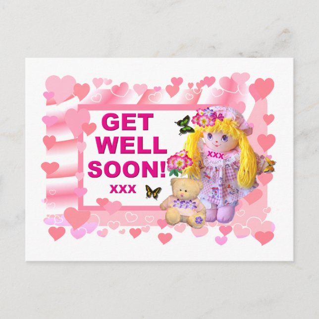 RAG DOLL & TEDDY obtenir bien Carte postale (Devant)