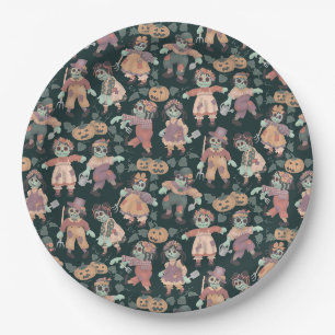 Rag Doll Zombies - Happy Halloween Paper Napkins Plate