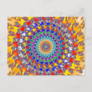 Rag Rug Fractal Postcard