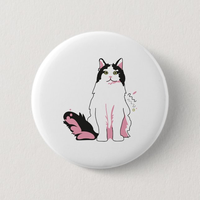 Ragamuffin Cat 2 Inch Round Button (Front)