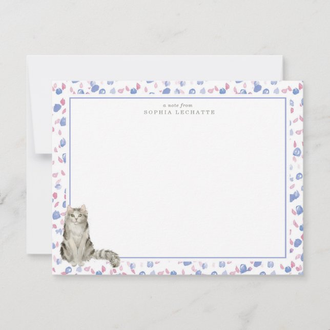 Ragamuffin Cat Personalized Stationery Card (Front)