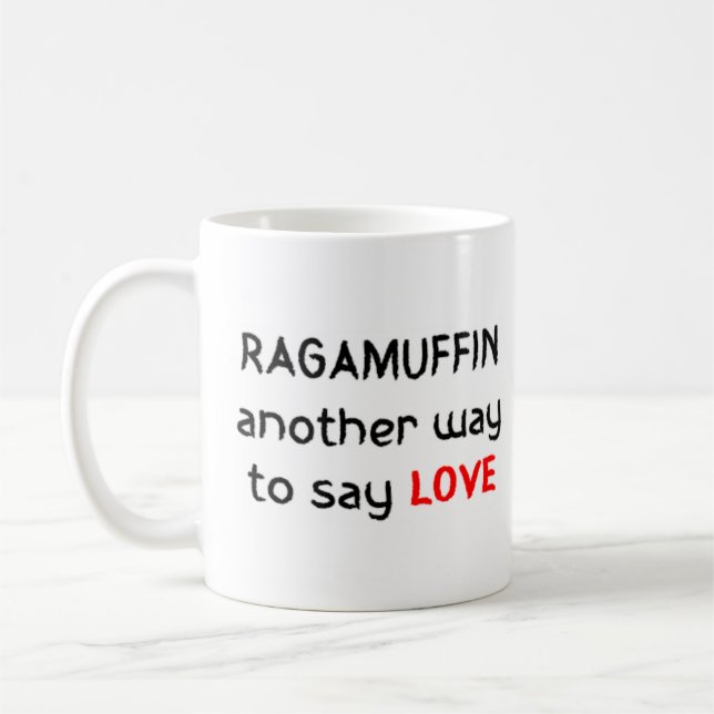 ragamuffin love coffee mug (Left)