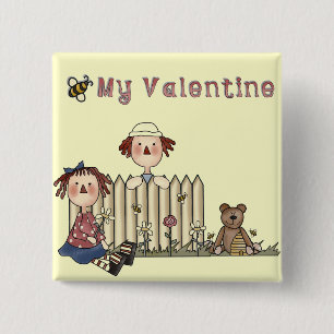 Ragdoll Bee My Valentine tshirts and Gifts 2 Inch Square Button