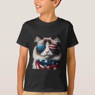 Ragdoll Cat 4th Of July Independence Day Owner Ame T-Shirt