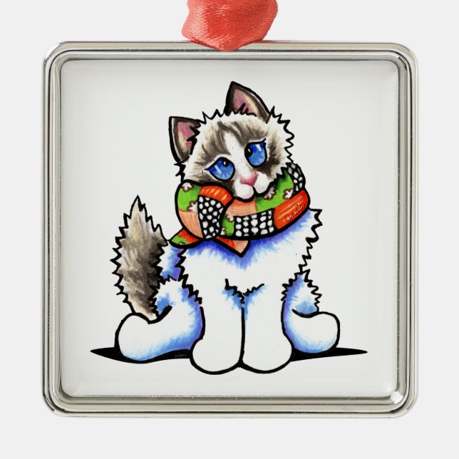 Ragdoll Cat All Dolled Up Metal Ornament (Front)