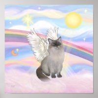 Ragdoll Cat (Blue Point) Angel - Clouds