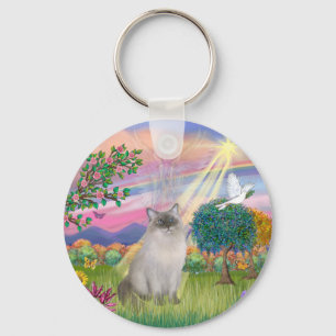 Ragdoll Cat (Blue Point) - Cloud Angel Keychain