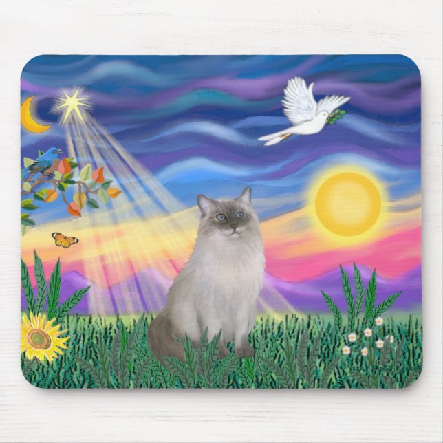 Ragdoll Cat (Blue Point) - Twilight Mouse Pad (Front)