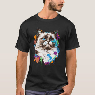 Ragdoll Cat Breed Colourful Mom Lady T-Shirt
