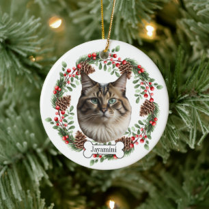 ragdoll cat ceramic ornament