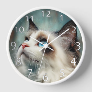 Ragdoll cat clock