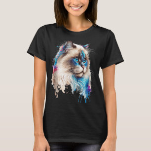 Ragdoll Cat Colourful Portrait Cute Cat T-Shirt