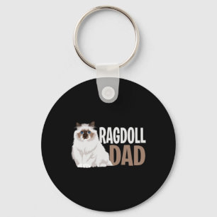 Ragdoll Cat Dad Funny Cat Owner Lovers Keychain