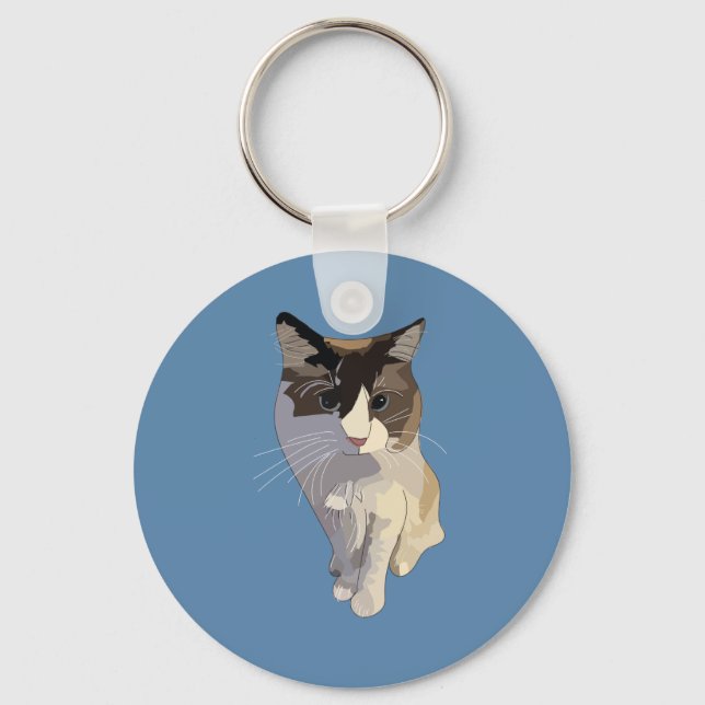 Ragdoll cat, Dusty Blue Keychain (Front)