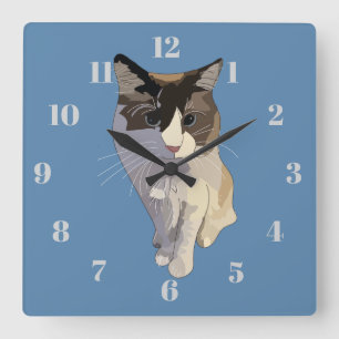 Ragdoll cat, Dusty Blue Square Wall Clock