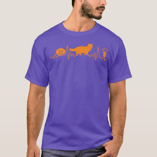 Ragdoll Cat Heartbeat Pumpkin Funny Halloween Cost T-Shirt