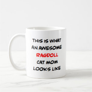 ragdoll cat mom, awesome coffee mug