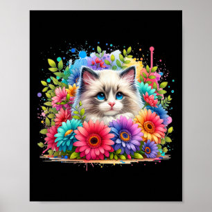 Ragdoll Cat Mom Mother39s Day Watercolor Colourful Poster