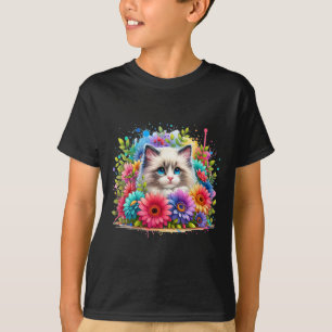 Ragdoll Cat Mom Mother39s Day Watercolor Colourful T-Shirt