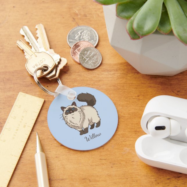 Ragdoll Cat Mom Personalized Keychain (Desk)