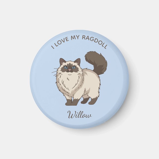 Ragdoll Cat Mom Personalized Magnet (Front)