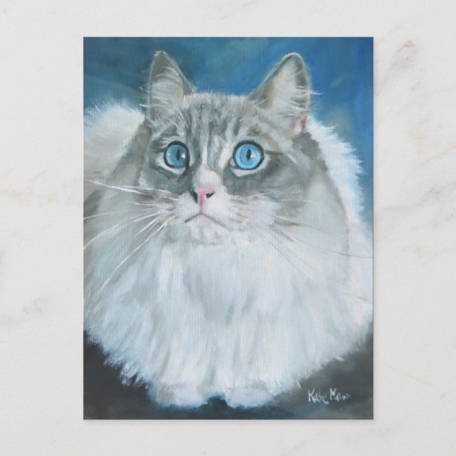 Ragdoll cat oil painting postcard (Front)