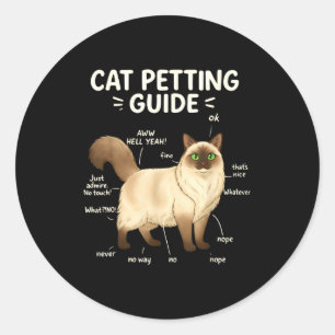Ragdoll Cat Petting Guide Funny Cat Lover Classic Round Sticker