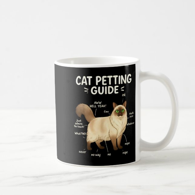 Ragdoll Cat Petting Guide Funny Cat Lover  Coffee Mug (Right)
