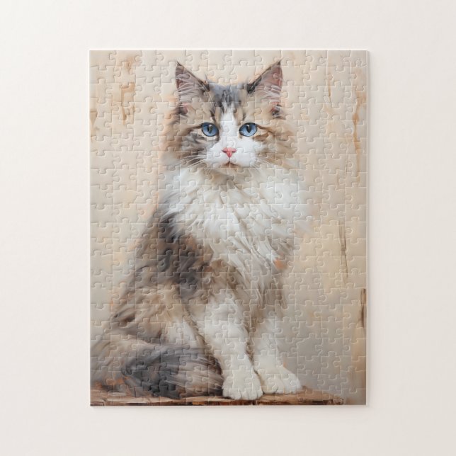 Ragdoll cat portrait jigsaw puzzle (Vertical)
