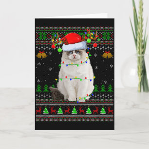 Ragdoll Cat Ugly Christmas Sweaters Holiday Santa Card