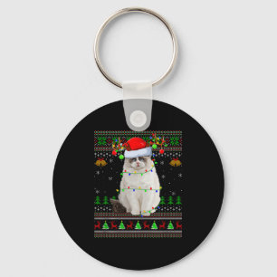 Ragdoll Cat Ugly Christmas Sweaters Holiday Santa Keychain