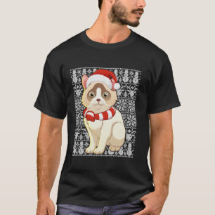 Ragdoll Cat Wearing Santa Hat Men Women Kids Ugly T-Shirt