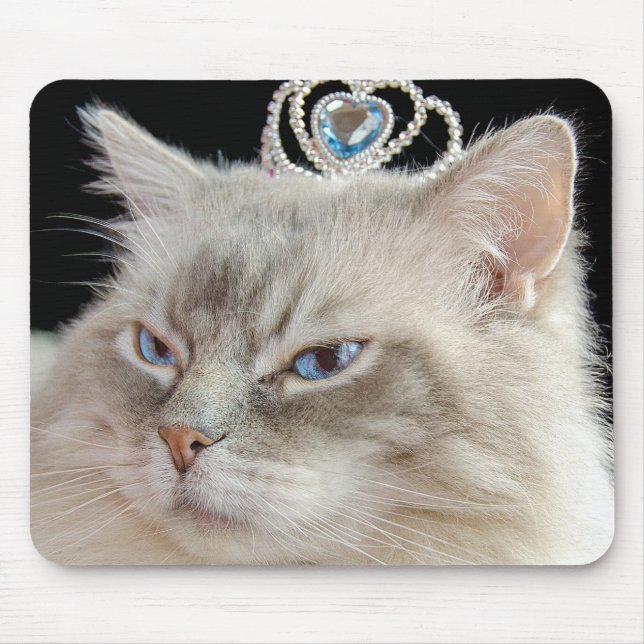 Ragdoll Cat with Tiara Mouse Pad (Front)